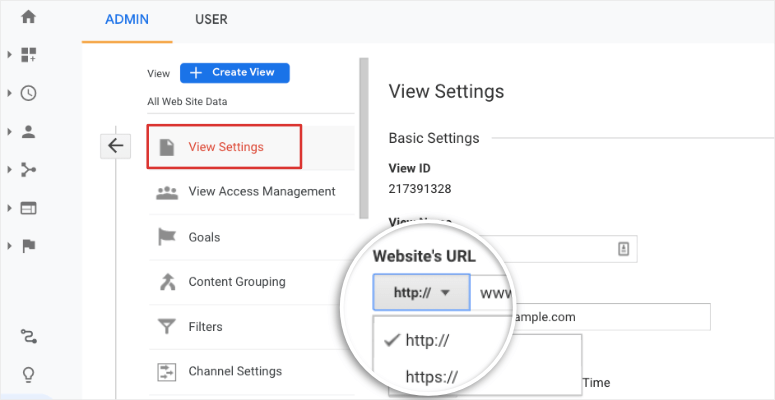 ビュー設定をhttpsに変更-IsItWP-無料のWordPressテーマ検出器 change view settings to https