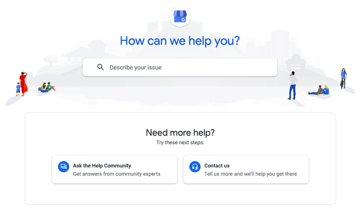 Портал поддержки Google My Business для доступа к базе знаний, сообществу и прямой поддержке
