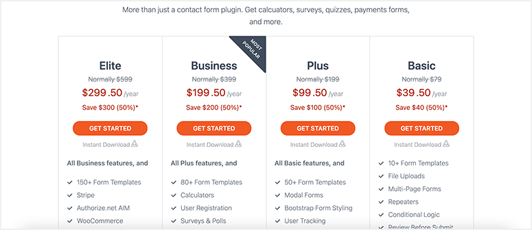 Harga Formulir yang Tangguh - IsItWP - Detektor Tema WordPress Gratis Formidable Forms Pricing