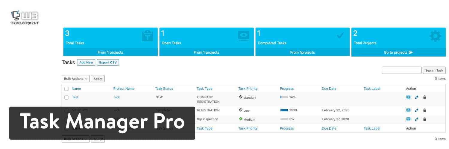 Plugin Pengelola Tugas Pro WordPress