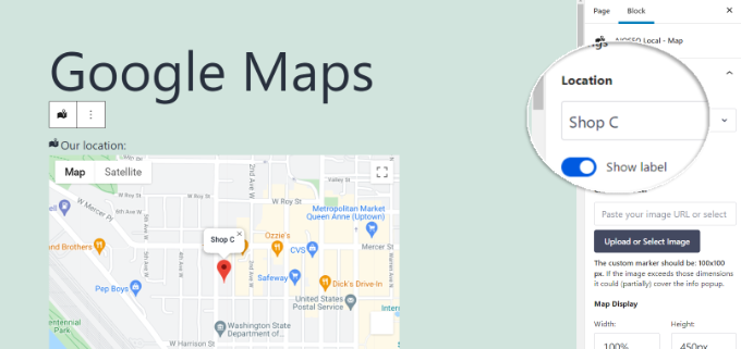 Pilih lokasi mana yang akan ditampilkan Choose which location to display