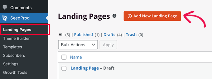 Добавить новую целевую страницу Add new landing page