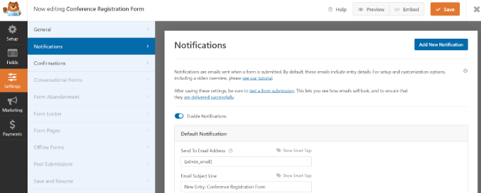 Modifica le notifiche e-mail Edit email notifications