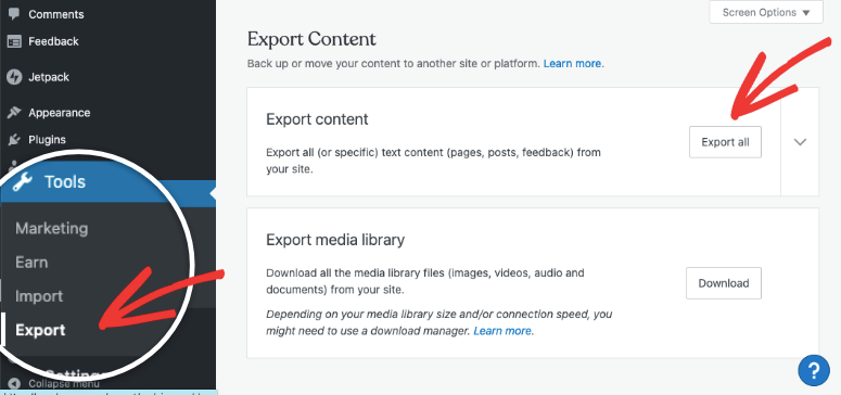 在 wordpress com 上導出內容 - IsItWP - 免費的 WordPress 主題檢測器 export content on wordpress com