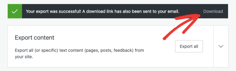 下載導出的內容文件 - IsItWP - 免費的 WordPress 主題檢測器 download exported content file
