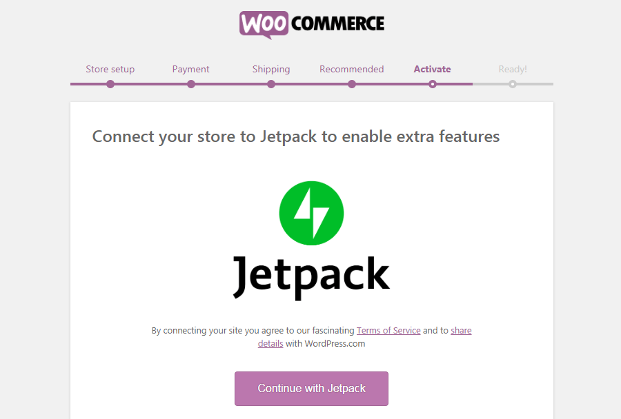 เปิดใช้งาน Jetpack หากคุณต้องการ