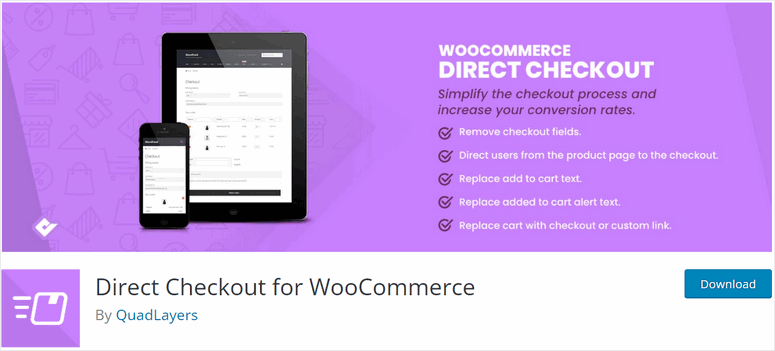 direct-checkout-for-woocommerce - IsItWP - Detektor Tema WordPress Gratis
