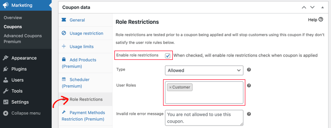 1timecouponrolections Method 3: Creating a Role-Restricted Coupon