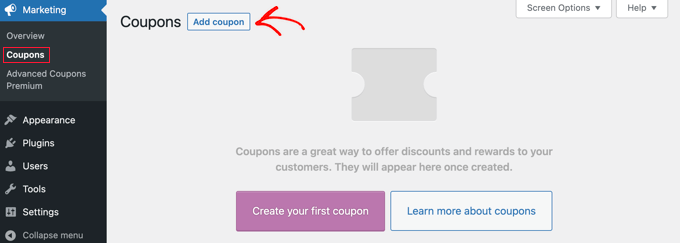 1timecouponaddcoupon Click the Add Coupon Button