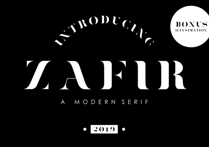 แบบอักษรสมัยใหม่: zafir