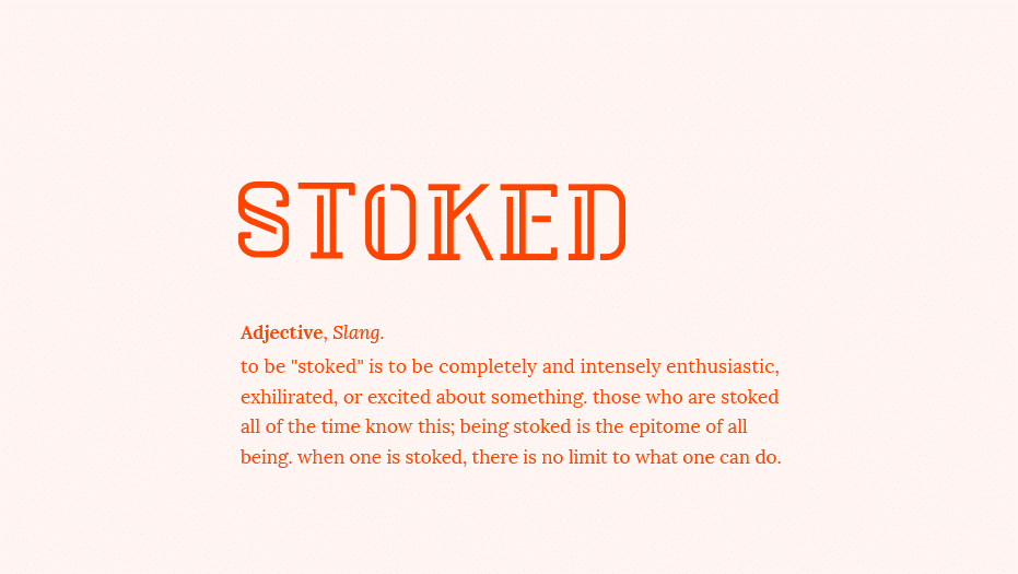 ฟอนต์สมัยใหม่: stoked