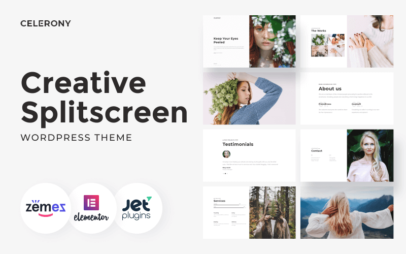 Celerony – Kreatives Splitscreen-Element oder WordPress-Theme