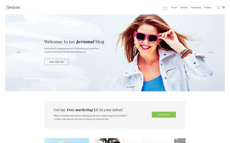 xPression - Minimales Blog-WordPress-Theme