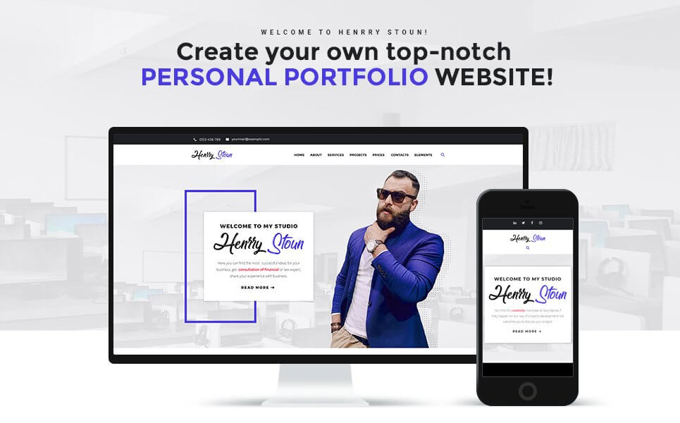 Henry Stoun - Persönliches Website-WordPress-Theme