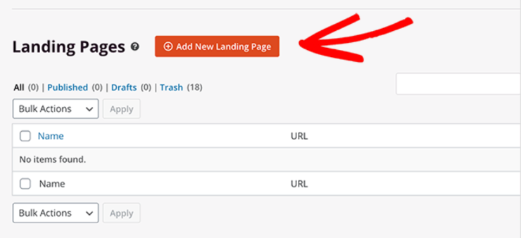 add-new-landing-page-2 - IsItWP - Rilevatore di temi WordPress gratuito click add new landing page
