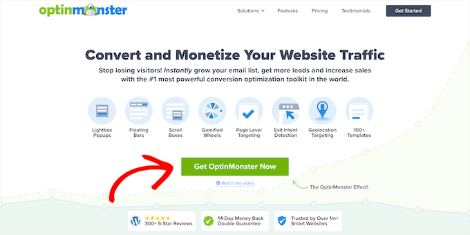 Klicken Sie jetzt auf OptinMonster Click get OptinMonster now