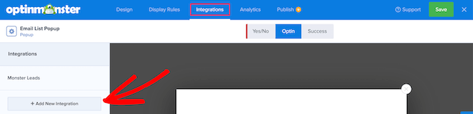 Klicken Sie auf die Schaltfläche Neue Integration hinzufügen Click add new integration button