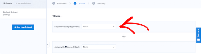 Legen Sie Popup-Aktionen fest Set popup actions