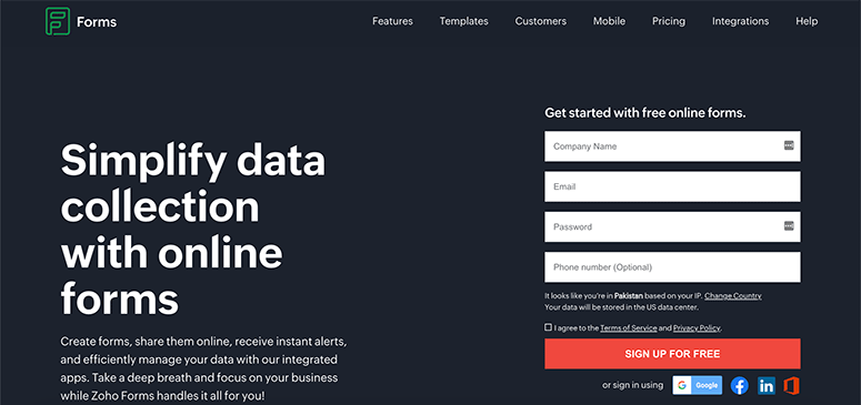 Zoho Forms - IsItWP - Detector de temas de WordPress gratuito Zoho Forms