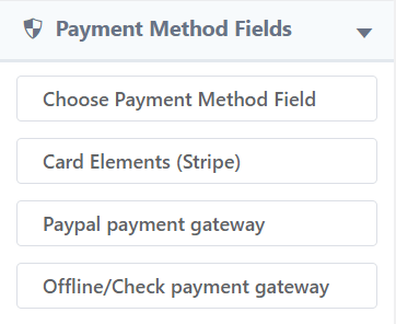Campi del metodo di pagamento - WPPayForm
