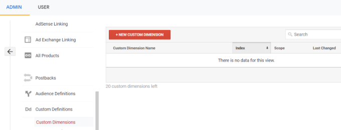 Faceți clic pe dimensiune personalizată nouă Click new custom dimension