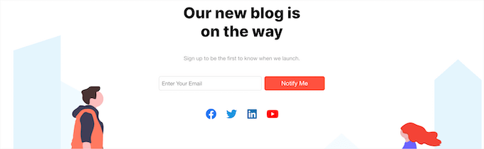 În curând, exemplu de pagină Coming soon page example