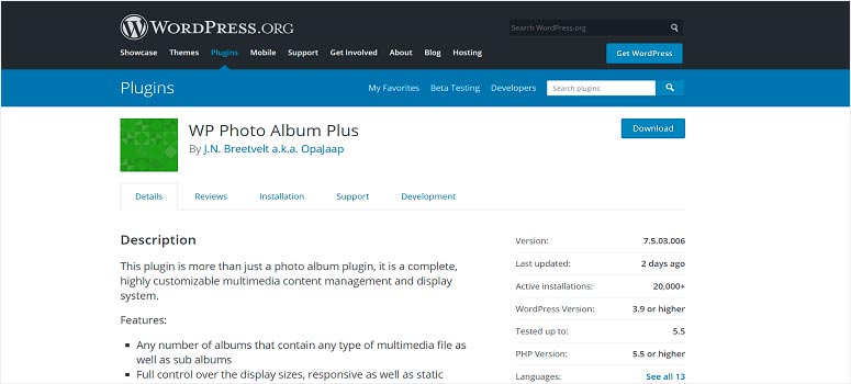 WP Photo Album Plus - IsItWP - Ücretsiz WordPress Tema Dedektörü WP Photo Album Plus