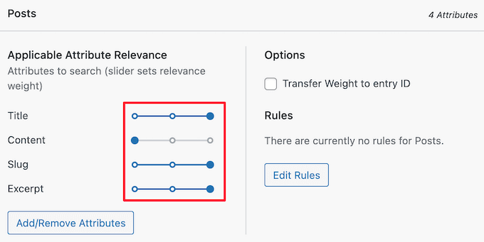 เปลี่ยนตัวเลื่อนอัลกอริทึมการค้นหา SearchWP Change SearchWP search algorithm sliders