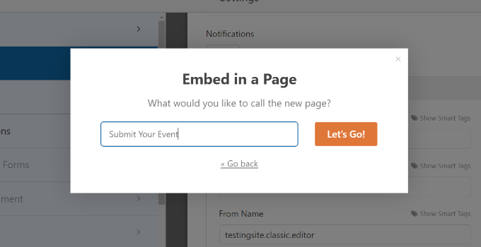 Masukkan nama untuk halaman Enter name for page