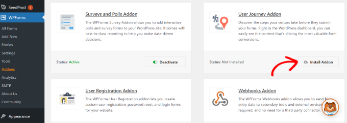 Zainstaluj dodatek do podróży użytkownika Install user journey addon
