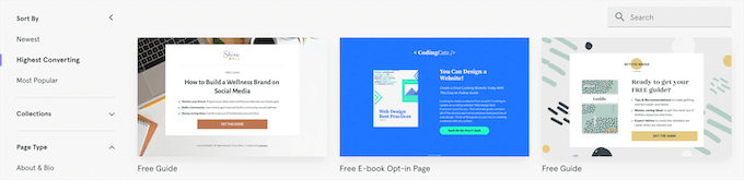 Leadpages-Vorlagenbibliothek Leadpages template library