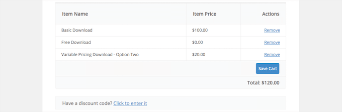 Easy Digital Downloads Warenkorb Easy Digital Downloads shopping cart