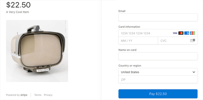 WP Simple Pay Checkout-Formular WP Simple Pay checkout form