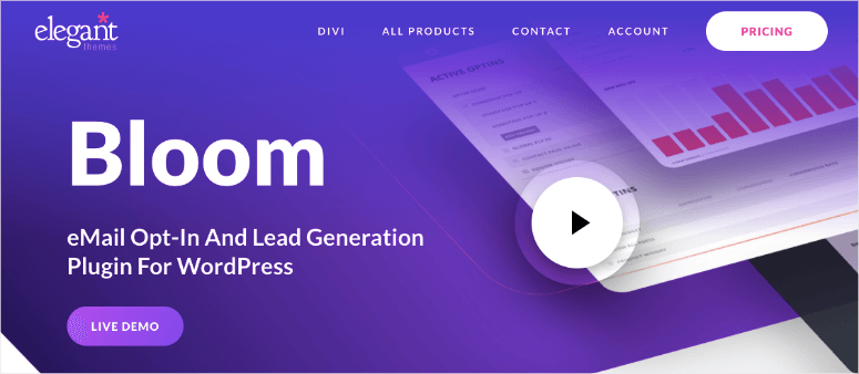 โฮมเพจ Bloom - IsItWP - ฟรี WordPress Theme Detector bloom homepage