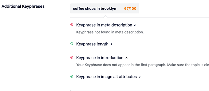 คะแนนคำหลักเพิ่มเติม Additional keyphrase score
