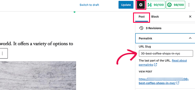 เน้นคำสำคัญใน URL Focus keyphrase in URL