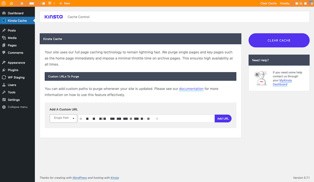 ไซต์ WP Staging A WP Staging site.