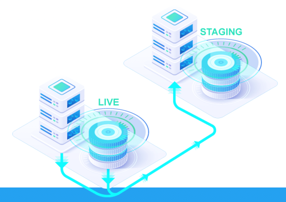 เว็บไซต์ WP Staging The WP Staging website.
