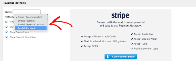 Sélectionnez le mode de paiement Select payment method
