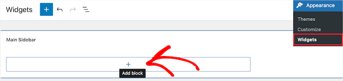 Ajouter un nouveau bloc de widget Add new widget block