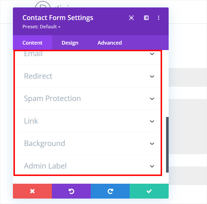 การตั้งค่าแบบฟอร์มติดต่อ Divi - IsItWP - ตัวตรวจจับธีม WordPress ฟรี divi contact form settings
