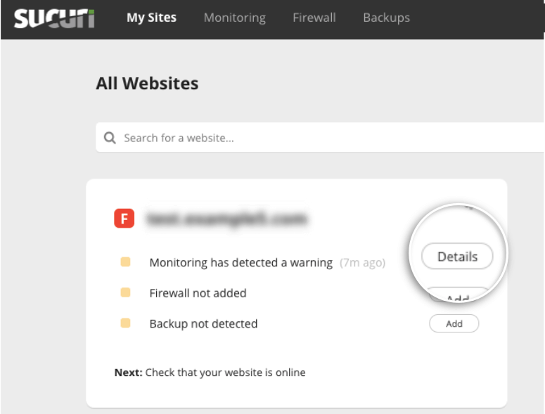 Site-ul tabloului de bord Sucuri infectat - IsItWP - Detector de teme WordPress gratuit Sucuri dashboard site infected