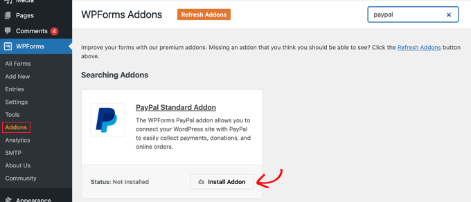 安裝 PayPal 標準插件 Install the PayPal Standard Addon