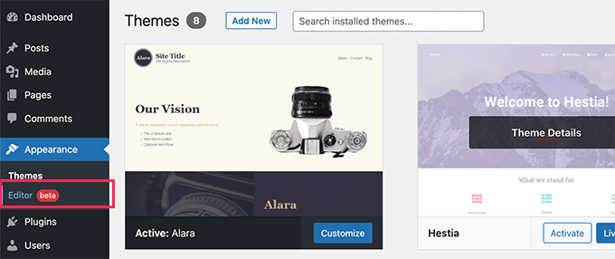 Starten Sie den neuen vollständigen Website-Editor in WordPress Launch new full site editor in WordPress