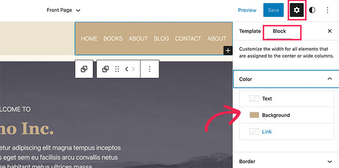 Einstellungen blockieren Block settings