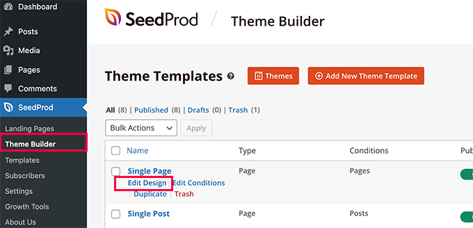 Bearbeiten einer Themenvorlage Editing a theme template