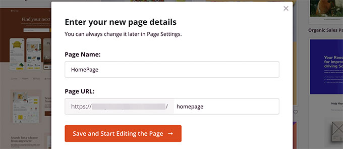 Seitenname und URL Page name and URL