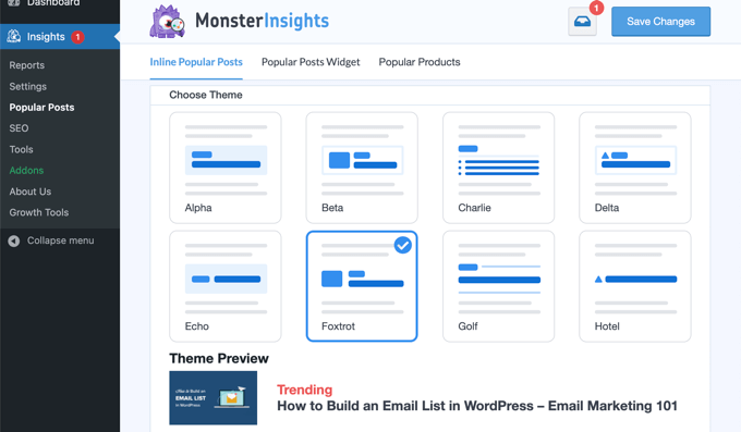 MonsterInsights 熱門帖子小部件 MonsterInsights Popular Posts Widget