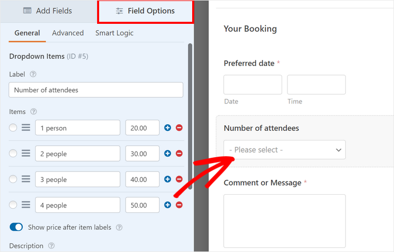 参加者人数预订表 - IsItWP - 免费的 WordPress 主题检测器 number of attendees booking form