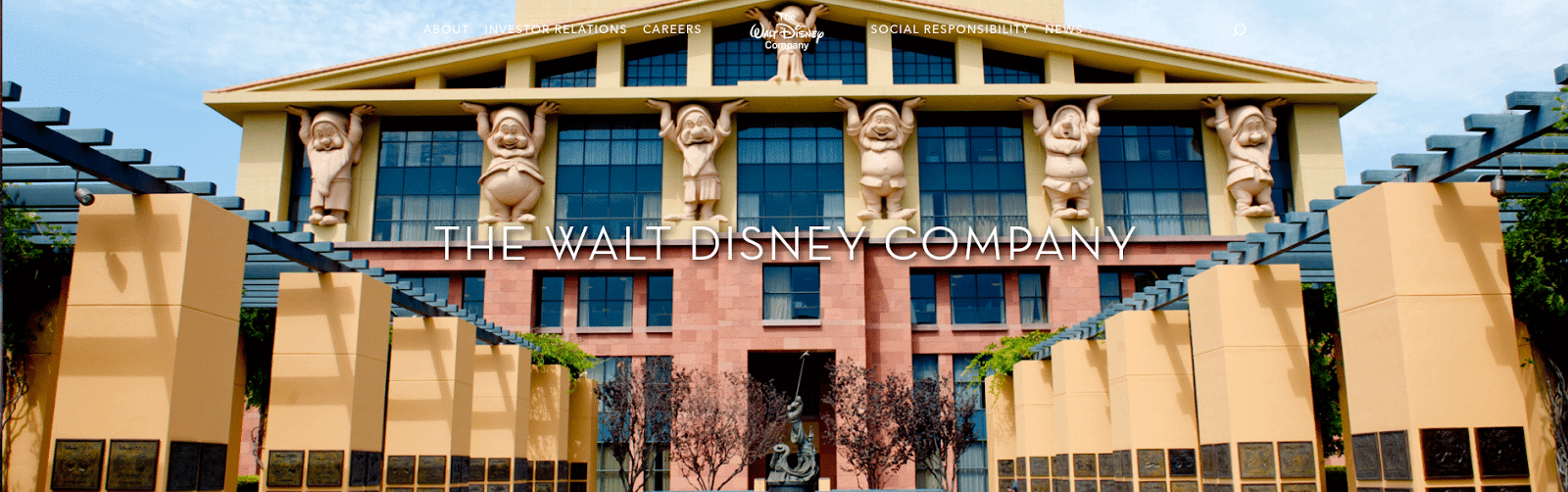 Captura de pantalla de la página de inicio de Walt Disney.